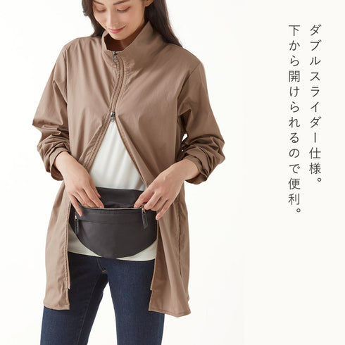 首をしっかりカバーするUVカットロングブルゾン.|s6